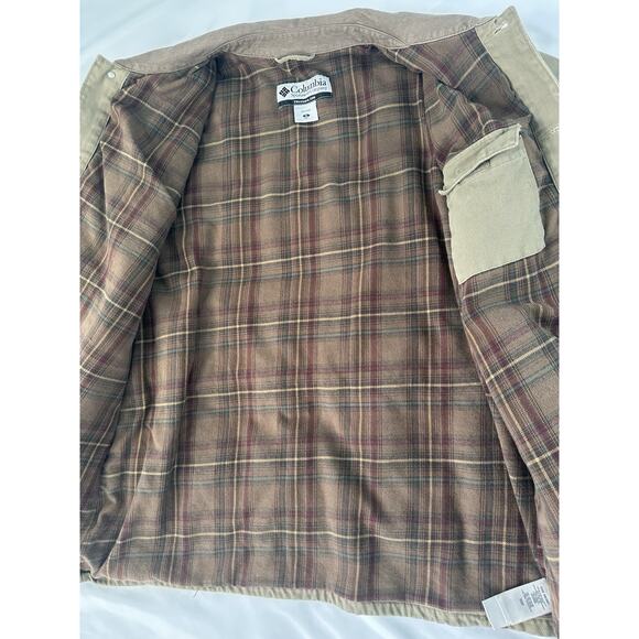 VTG Columbia Barn Field Coat Heavy Duck Cotton Lined Olive Brown RiverLodge XL - Picture 5 of 13